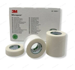 3M MICROPORE SURGICAL TAPE 1.25cm 2.5cm 5cm Medical Eyelash Tape Latex Free - Picture 1 of 15