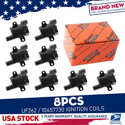 Black Durable 8pcs Ignition Coil 10457730 For GMC Savana 3500 4.8L 2004-07 UF262 - Image 1 of 4