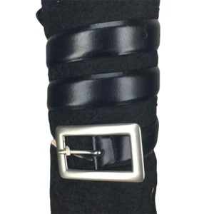 Perry Ellis Black kids Genuine Leather Belt Solid brass buckle size Small - Picture 1 of 8