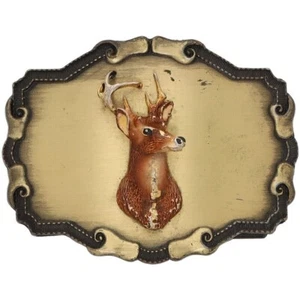 Buck Elk Deer Stag Hunting Hunter Hunt Western Cowboy 1970s Vintage Belt Buckle - Picture 1 of 2