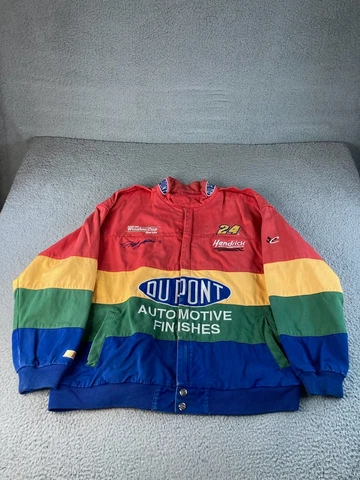 Vintage DuPont XL Hendricks Gordon Rainbow Racing Jacket Chase Authentics Nascar Cover