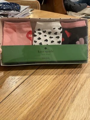 Новый Kate Spade сердца День святого Валентина 3 пары экипажа носки новый ~ один размер - Изображение 1 из 4