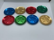 Set of 8 Vtg Color Craft 3.25" Round Anodized Aluminum Drink Coasters