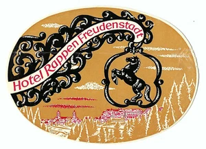 HOTEL RAPPEN FREUDENSTADT old luggage suitcase sticker - Foto 1 di 2