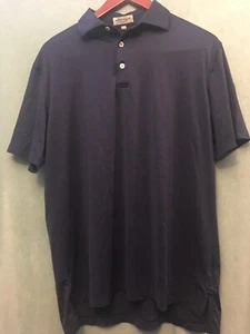 Peter Millar summer comfort medium Shirt Men Navy Button Up - Picture 1 of 10