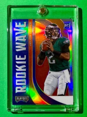 Jalen Hurts RARE SILVER REFRACTOR ROOKIE CARD PANINI ROOKIE WAVE SP INSERT RC! - Image 1 of 4