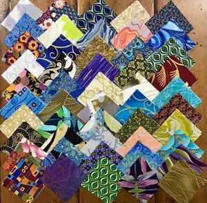 100 Metallic featured prints cotton quilting fabric 2.5 inch squares #21a - Picture 1 of 1