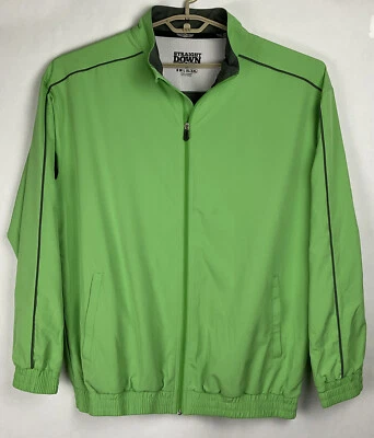 Straight Down Mens Full Zip Windbreaker Golf Jacket XXL Green Poly LS EUC - Image 1 of 4