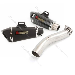 For Suzuki GSXR 600 750 2008-2010 Exhaust Tips Mid Pipe Slip On 51mm Muffler Tip - Picture 1 of 12