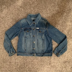Izod Jean Jacket Womens Medium Button Up Pockets Medium Wash - Picture 1 of 11