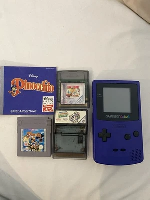 Gameboy Color Set Mit Drei Spielen Pinocchio tom jerry autorennen topgear rally  - Bild 1 von 4