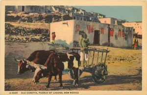 Alte Caretta, Pueblo von Laguna, New Mexico Vintage Postkarte - Bild 1 von 2