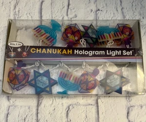 Chanukah Hanukka ologramma stringa luci ebraiche - stella Dreidel Menorrah - Foto 1 di 4