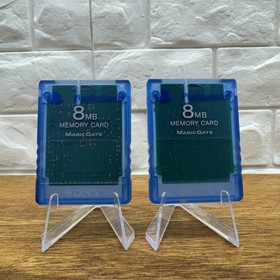Sony Playstation 2 PS2 OEM 8mb Blue Memory Card SCPH-10020 Lot of 2 Tested