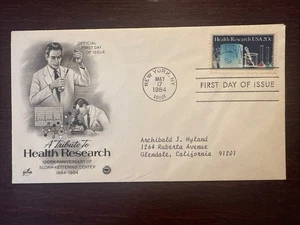 US FDC COVER 1984 YEAR HEALTH RESEARCH MEDICINE STAMPS SCOTT 2087 - Picture 1 of 1