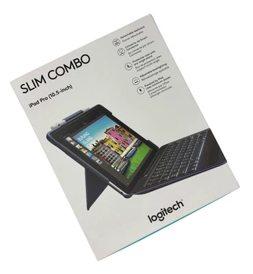 Тонкий комбинированный чехол-книжка с клавиатурой Logitech для Apple 10,5 дюйма iPad Pro синий - Изображение 1 из 3