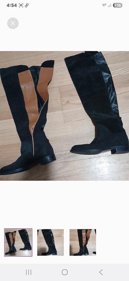 Mujer Hasta la Rodilla Cuero Talla 8 Hecho en Italia Comprado en Yoox Foto 1 de 1