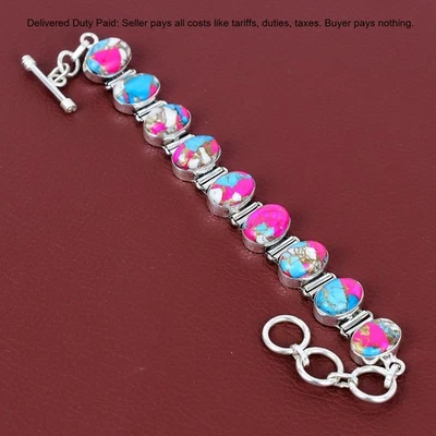 Натуральный хлопок конфеты бирюза 925 пробы новый цепочка браслет ювелирные изделия - Изображение 1 из 4