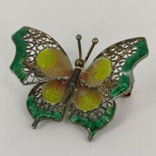 Prächtige Schmetterling Brosche in vergoldetem Silber aus Italien