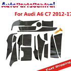 Carbon Fiber Pattern Interior Dash Decal Cover Trim 5D For Audi A6 C7 2012-17