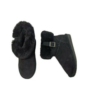 Bearpaw Abby 1257W Boots Suede Upper Sheepskin/Wool Blnd Lining Womens 7 M Black - Image 1 of 4