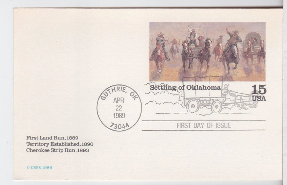 TurtlesTradingPost- Oklahoma Settlement- 1989 ##UX130 FDC - Image 1 of 1