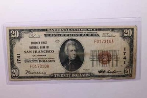 1929 $20 National Currency, Affordable Circulated Currency., STORE SALE #035141 - Picture 1 of 2