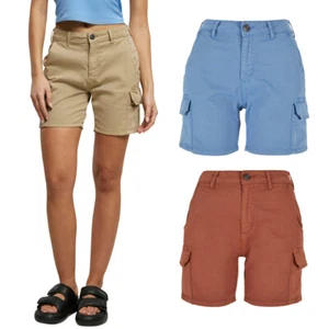 Urban Classics Ladies High Waist Cargo Shorts Pockets Fauen 26-34 - Picture 1 of 37