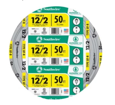 50ft 12/2 Gray Solid CU Type UF-B W/G Wire - New!!! - Image 1 of 2