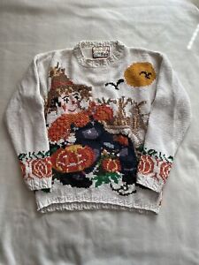 Vintage Crystal Kobe Halloween Fall Sweater Size Medium Hong Kong