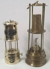 Lot of 2 Pcs Unique Antique Brass Miner Oil Lamp Nautical Maritime Ship Lantern.