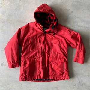 Vintage LL Bean Baxter State Parka Jacket Large red buffalo Freeport Maine USA - Picture 1 of 9
