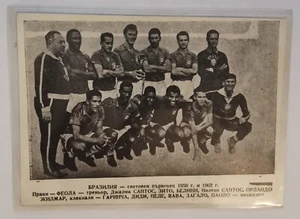 Pelé Brasil Copa Mundial 1958 & 1962 Pele Brazil Bulgarian Football Photo/Card - Picture 1 of 13