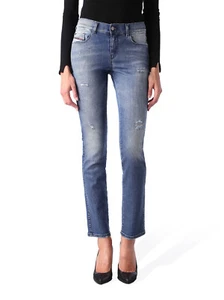 $385 Authentic DIESEL Women's Sandy 0847L Coated Regular Slim Jeans Denim - Picture 1 of 9