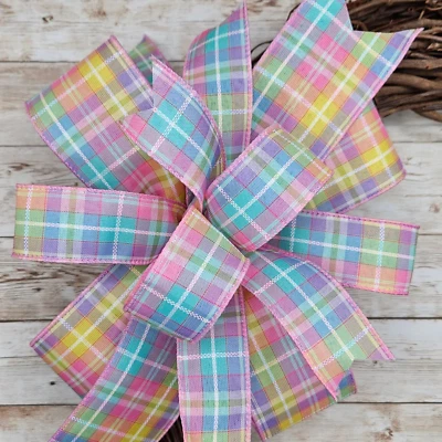 Arco de linterna de primavera, arco de corona a cuadros pastel, arco de Pascua, arco de linterna Foto 1 de 2