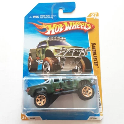 NEW 2010 Hot Wheels SANDBLASTER Green Camo Truck New Models #27/240 Diecast 1:64 - Image 1 of 4