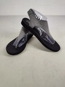Skechers Meditation Flow Action Grey Flip Flops Thong Sandals Womens Size 11 - Picture 1 of 10