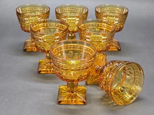 Indiana Glass Co. Amber Carnival Glass Park Lane Sherbet Cups (7) - Picture 1 of 15