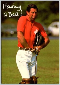 Postcard Having a Ball Prince Charles Tucking in Shirt Polo Humor Funny - Imagen 1 de 2