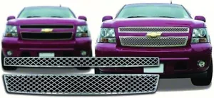 Chevy Tahoe Suburban Avalanche CHROME Snap On Grille Overlay Grill Covers Insert - Picture 1 of 4