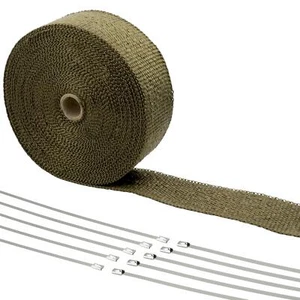 15m Hitzeschutz Band - 50mm breit Basalt Auspuff Krümmer Titan Turbo Heat Wrap - Bild 1 von 4