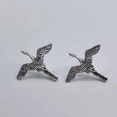 耳环起重机鸟耳钉银色礼物波西米亚亚洲珠宝生日礼物 7/8 英寸 — 第 1/4 张图片