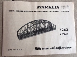 Märklin 1:87 Anleitung Brücke - Spur H0, (7262,+7263) 1Stück - Bild 1 von 1