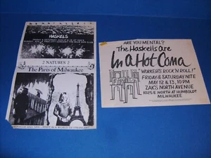 SELLO DE VOLANTE DE FOLLETO MANUAL DE CONCIERTO THE HASKELS WISCONSIN PUNK PARIS OF MILWAKEE 1979 - Imagen 1 de 6