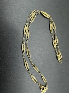 Vintage Crown Trifari Necklace Filigree Gold Tone Choker  15” - Picture 1 of 7