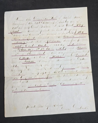 War of 1812 Bounty Land Warrant Letter 21st Regiment Captain Vose - Image 1 of 4