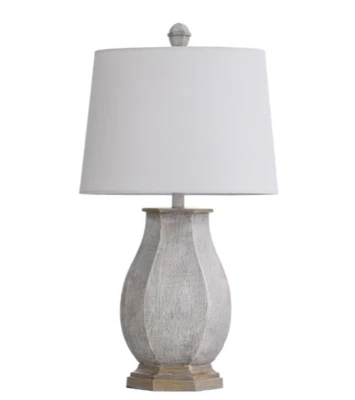 StyleCraft Table Lamp 30" Incandescent 1-Light Linen Novelty Glass Basilica Sky - Image 1 of 4