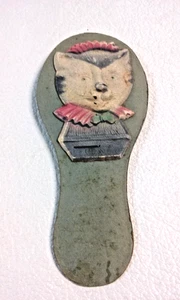 vintage Germany Kitty Cat Clapper Noisemaker - Double Sided - Working - 6.5" lg - Picture 1 of 10