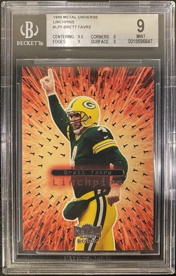 1999 Skybox Metal Universe Brett Favre #LP5 Linchpins  BGS 9 MINT+ - Image 1 of 2