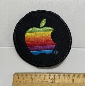 Apple Computers Macintosh Mac Rainbow Logo Round Embroidered Patch Badge - Picture 1 of 3